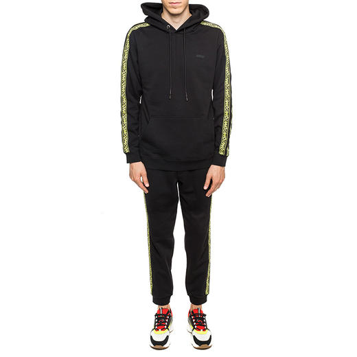 MCQ 麦昆 男士棉质触觉贴花连帽卫衣 黑色 545412 RNT20 1000 商品图3