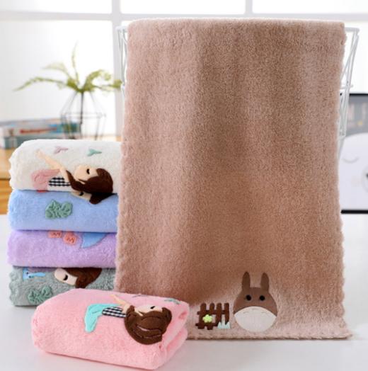 【母婴】珊瑚绒小毛巾柔吸水贴布童巾25*50cm洗脸面巾礼品儿童毛巾 商品图1