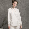famecoco范可儿秋季连帽卫衣女纯棉长袖设计感宽松灰色上衣D216BL300 商品缩略图0