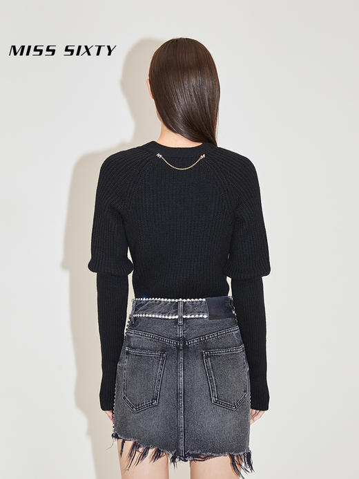Miss Sixty2021秋季新款毛针织衫女V领开衫外套纯色6N3RJ0120000 商品图2
