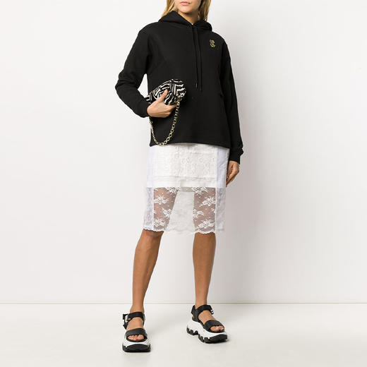 MCQ 麦昆 女士棉质刺绣鸟细节连帽卫衣 黑色 578612 ROJ28 1000 商品图3