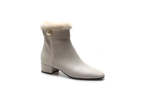 豪麟名鞋奥莱进口迪嘉女装羊皮革时尚雅致靴FW21673N白色  原价4960元