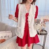 张心子「百利甜」小香风甜美红色套装裙子2021年女夏新款两件套装U210804 商品缩略图3