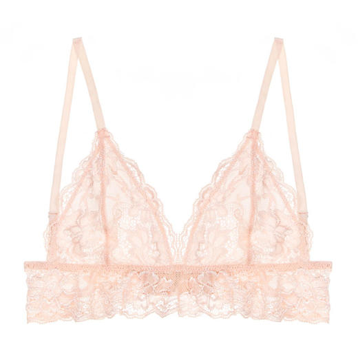 弗利少女Freelass 法式蕾丝薄款bralette女小胸内衣少女文胸红 商品图3