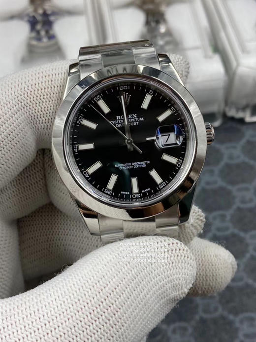 【NOOB高品质版本】劳力士2017款日志型系列（官方型号M126300-），镀18K白金，复刻3235自动机械机芯，，百分百正品开模，乱真货，新版折叠扣，直径41x厚13mm，蓝宝石镜面，折叠扣。 商品图1