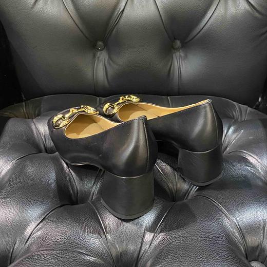 LFGJ 12702  马衔扣方头粗跟气质高跟通勤舒适 商品图9