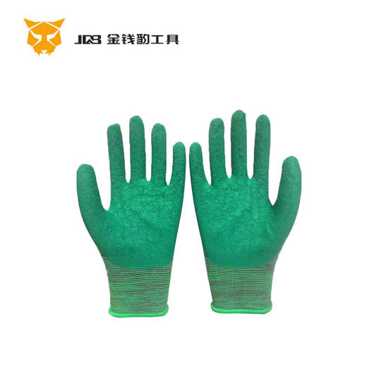 双启高弹涤纶平挂手套（绿） 商品图0