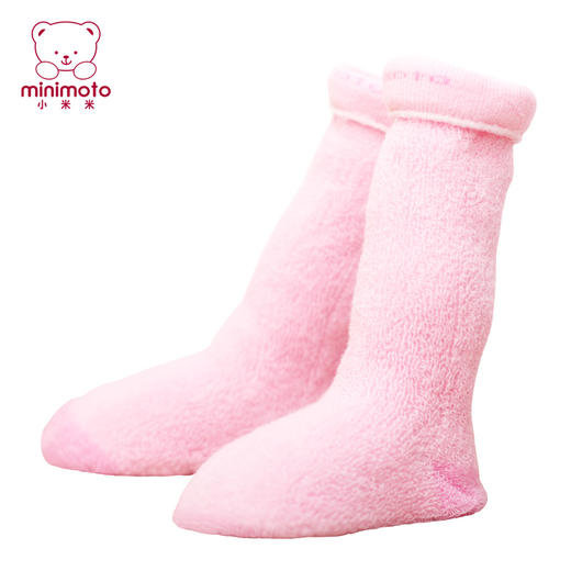 小米米配饰新生儿袜子四季加厚男女童地板袜婴儿保暖长筒毛巾袜长袜3对装 商品图3