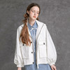 famecoco范可儿秋季外套女纯棉长袖立领灯笼袖宽松休闲短款D216AB303 商品缩略图2