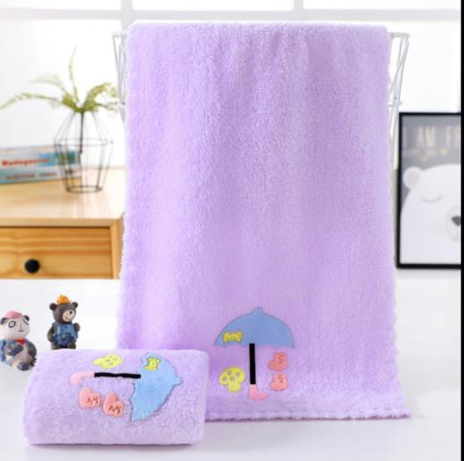 【母婴】珊瑚绒小毛巾柔吸水贴布童巾25*50cm洗脸面巾礼品儿童毛巾 商品图3