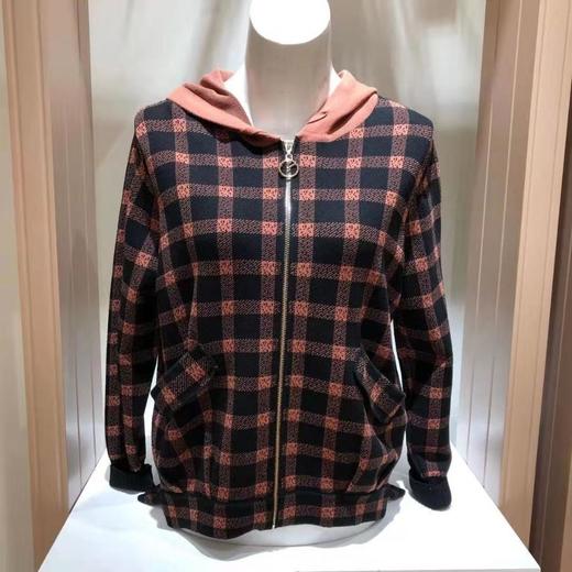 南3尚牧女连帽格子拉链开衫S0Q3M326HC 商品图0