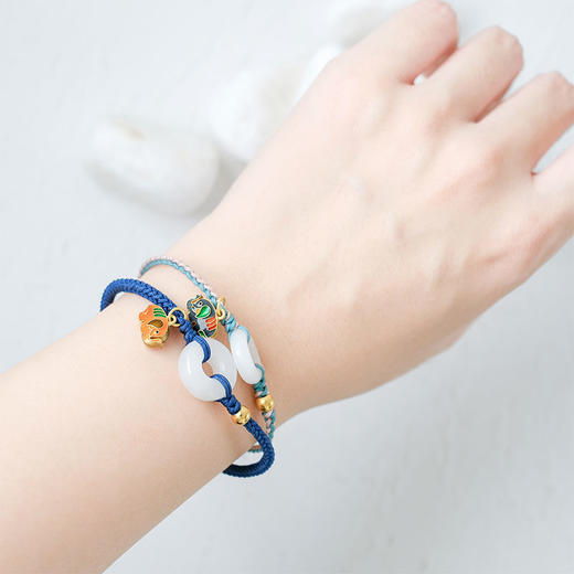 甜甜圈平安扣仿珐琅彩小象情侣手绳 商品图2