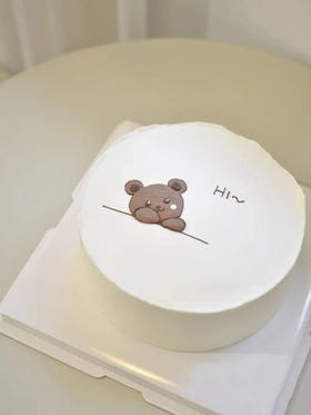 狮子家-手绘简约熊 生日蛋糕 纪念日蛋糕 聚会 仪式感必备