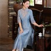 YFN21127禅服女夏中国风禅意女装收腰显瘦气质长裙日常古风裙子复古连衣裙 商品缩略图4