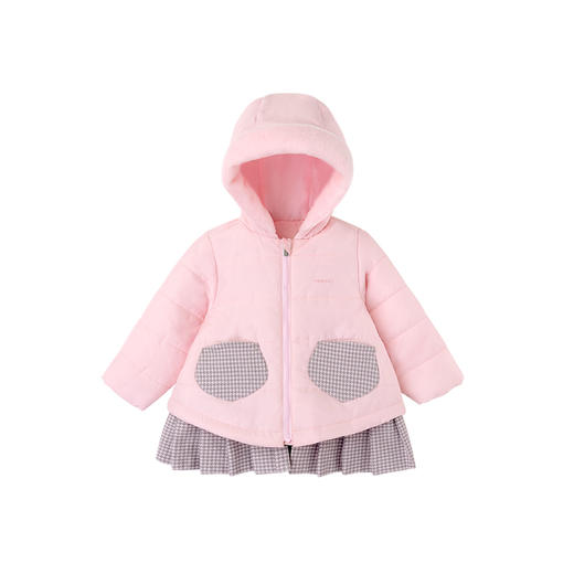 英氏-童衣类（冬）C9英梭短帽外套 英氏粉 商品图4