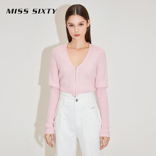 Miss Sixty2021秋季新款毛针织衫女V领开衫外套纯色6N3RJ0120000 商品图4