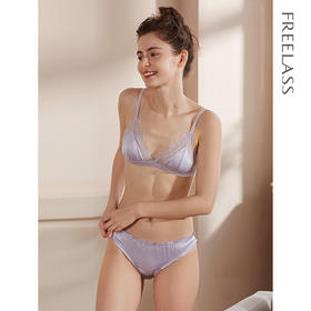 弗利少女蕾丝文胸法式bra性感小胸内衣 无钢圈拼接三角杯透气胸罩
