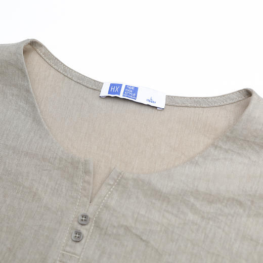 【断码清仓】HX 夏季V叉圆领短袖T恤S102120848101/102 商品图3