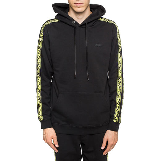 MCQ 麦昆 男士棉质触觉贴花连帽卫衣 黑色 545412 RNT20 1000 商品图1