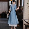 YFN21127禅服女夏中国风禅意女装收腰显瘦气质长裙日常古风裙子复古连衣裙 商品缩略图3