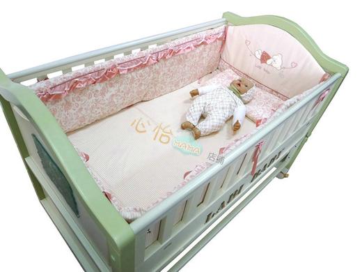 拉比-寝具类（常年）A7小熊花语七件套床组玫瑰红 商品图0