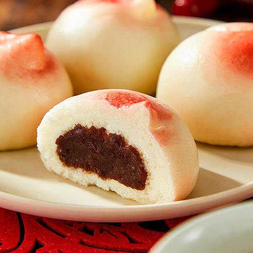 思念 中华面点 速冻馒头 寿桃豆沙包 速食早餐 半成品360g 约12只 商品图1