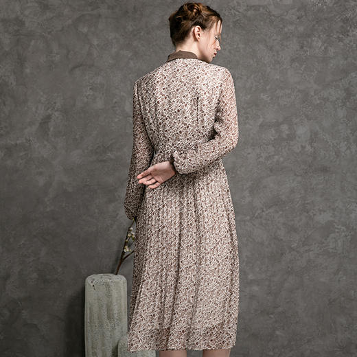 famecoco范可儿套装裙两件套秋雪纺连衣裙马甲复古时尚套装D216EA300 商品图2