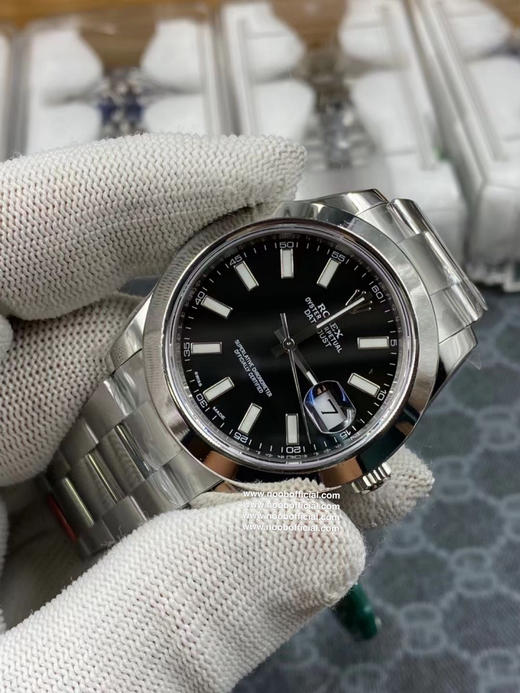 【NOOB高品质版本】劳力士2017款日志型系列（官方型号M126300-），镀18K白金，复刻3235自动机械机芯，，百分百正品开模，乱真货，新版折叠扣，直径41x厚13mm，蓝宝石镜面，折叠扣。 商品图2