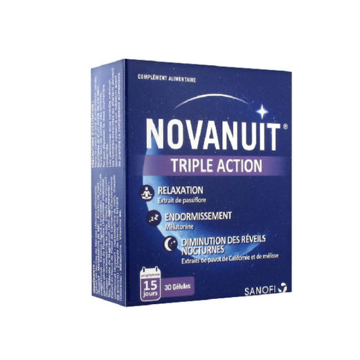 【限时折扣】法国Novanuit 纯天然西潘莲褪黑素胶囊 30粒 商品图1