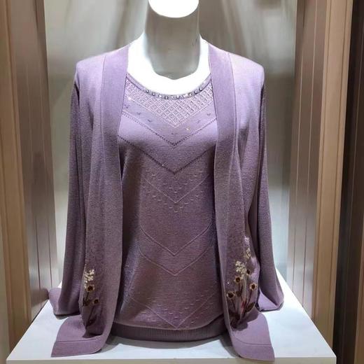 南3尚牧女圆领假两件绣花套衫 商品图0