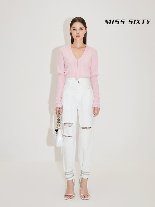 Miss Sixty2021秋季新款毛针织衫女V领开衫外套纯色6N3RJ0120000 商品图5