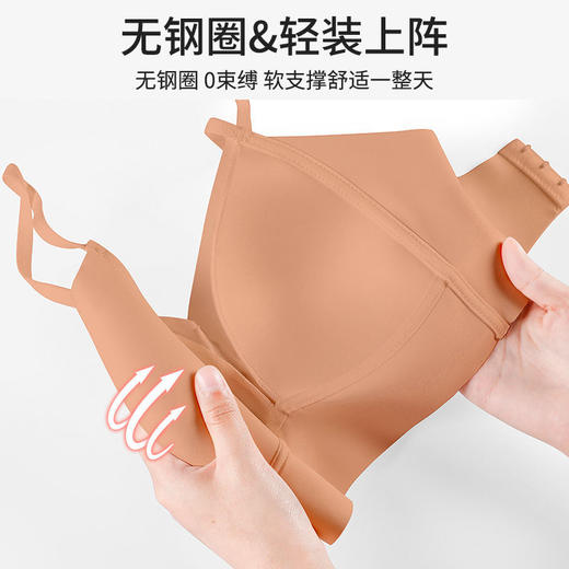黛唯梵无钢圈内衣女小胸聚拢防下垂文胸薄款光面舒适透气聚拢文胸 商品图3