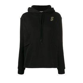 MCQ 麦昆 女士棉质刺绣鸟细节连帽卫衣 黑色 578612 ROJ28 1000