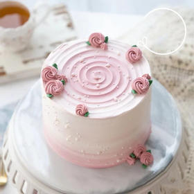 狮子家-手绘鲜花ins蜜桃风 生日蛋糕 纪念日蛋糕 聚会 仪式感必备