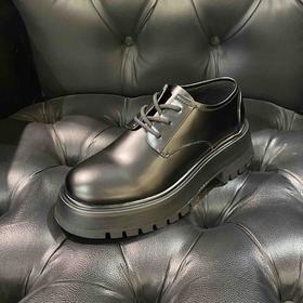 LFGJ 6135   厚底圆头增高工装大头鞋港风日常百搭真皮单鞋