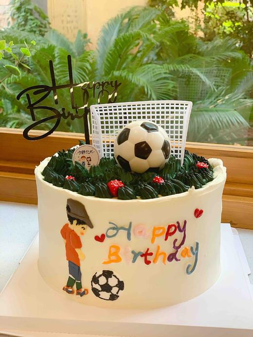 手绘男孩足球奶油蛋糕 下单前请仔细阅读商品详情 商品图0