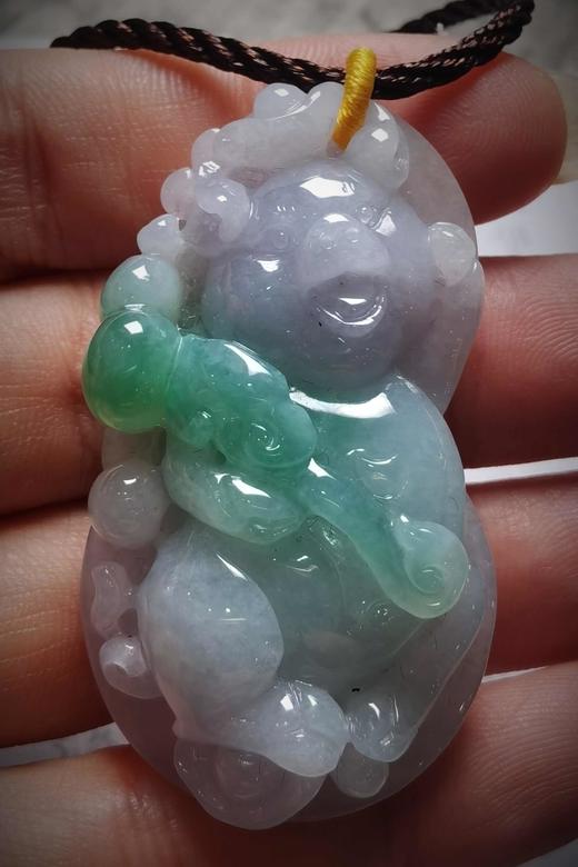（特价）翡翠春带彩项坠【开心二师兄】 商品图4