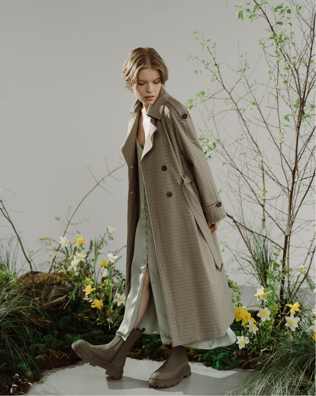 トップス ELENA DAWSON M.WAIST COAT FLOWER BROOCH Elena Dawson M.BLAZER PEAK TAPESTRY POCKETS TAPESTRY FLOWER