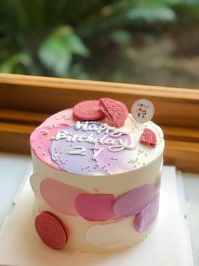 简洁粉色奥利奥奶油蛋糕 下单前请仔细阅读商品详情