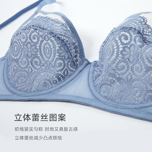弗利少女法式蕾丝性感小胸内衣女 钢圈文胸少女超薄bra承托感胸罩 商品图2