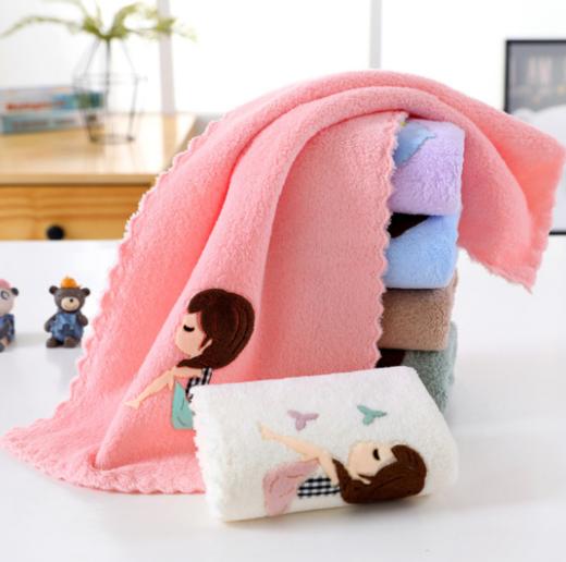 【母婴】珊瑚绒小毛巾柔吸水贴布童巾25*50cm洗脸面巾礼品儿童毛巾 商品图0