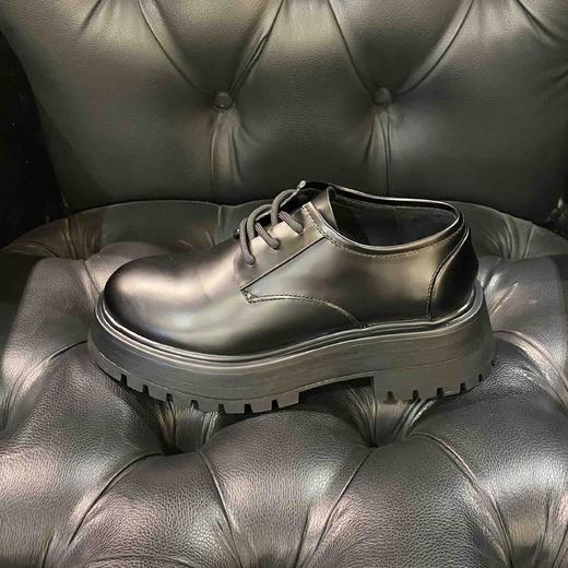 LFGJ 6135   厚底圆头增高工装大头鞋港风日常百搭真皮单鞋 商品图1