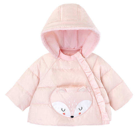 英氏-童衣类（冬）C9英羽短帽外套 英氏粉 商品图0