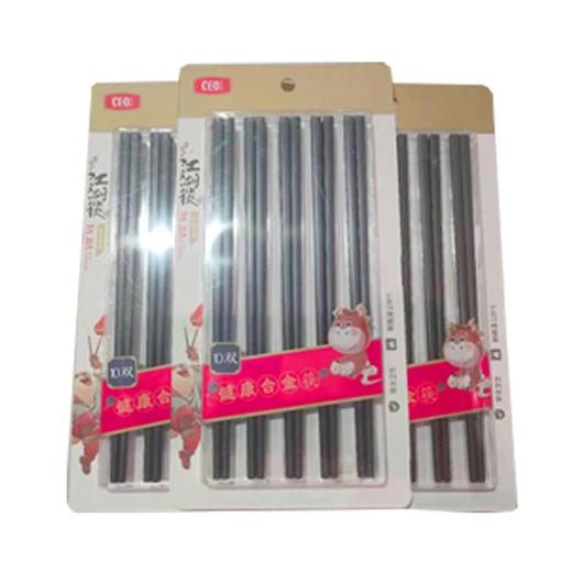 【9.9元/板】希艺欧光板合金筷10双装（1105153） 商品图0
