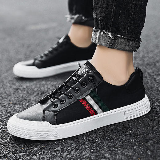 【服饰鞋包】韩版小白鞋帆布鞋低帮鞋板鞋休闲彩虹条纹鞋子学生系带男鞋 商品图2