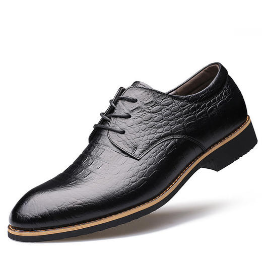 【服饰鞋包】男鞋鳄鱼纹正装商务系带男士皮鞋 商品图1
