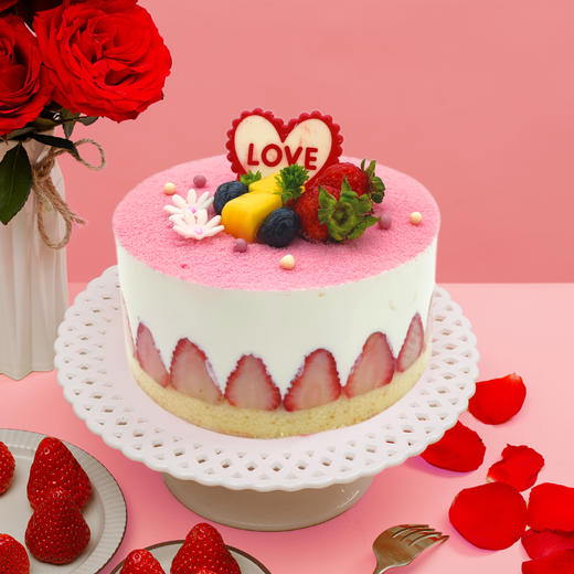 【七夕专款蛋糕】爱在朝夕情人节蛋糕，限13号-14号到店自提，32家门店均可自提 商品图0