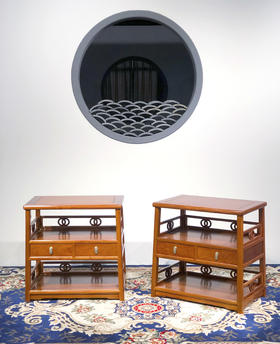 红桥红  家具严选  缅甸花梨（大果紫檀）【62双环卡子花小架格 】