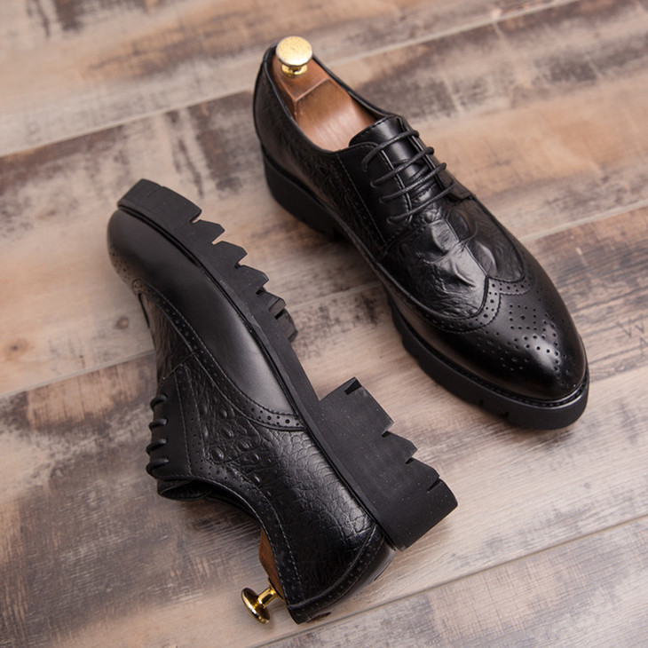 布洛克男鞋厚底