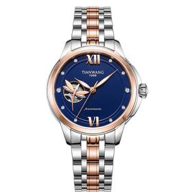天王表霏系列第二代女士机械表蓝表盘